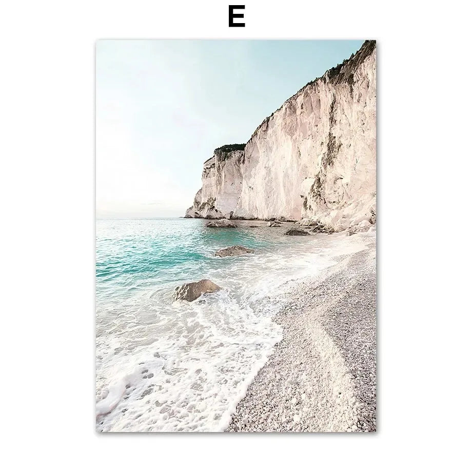 Surfboard Seagull Beach Umbrella Blue Sea Wall Art Canvas Painting Nordic Posters And Prints Wall Pictures For Living Room Decor