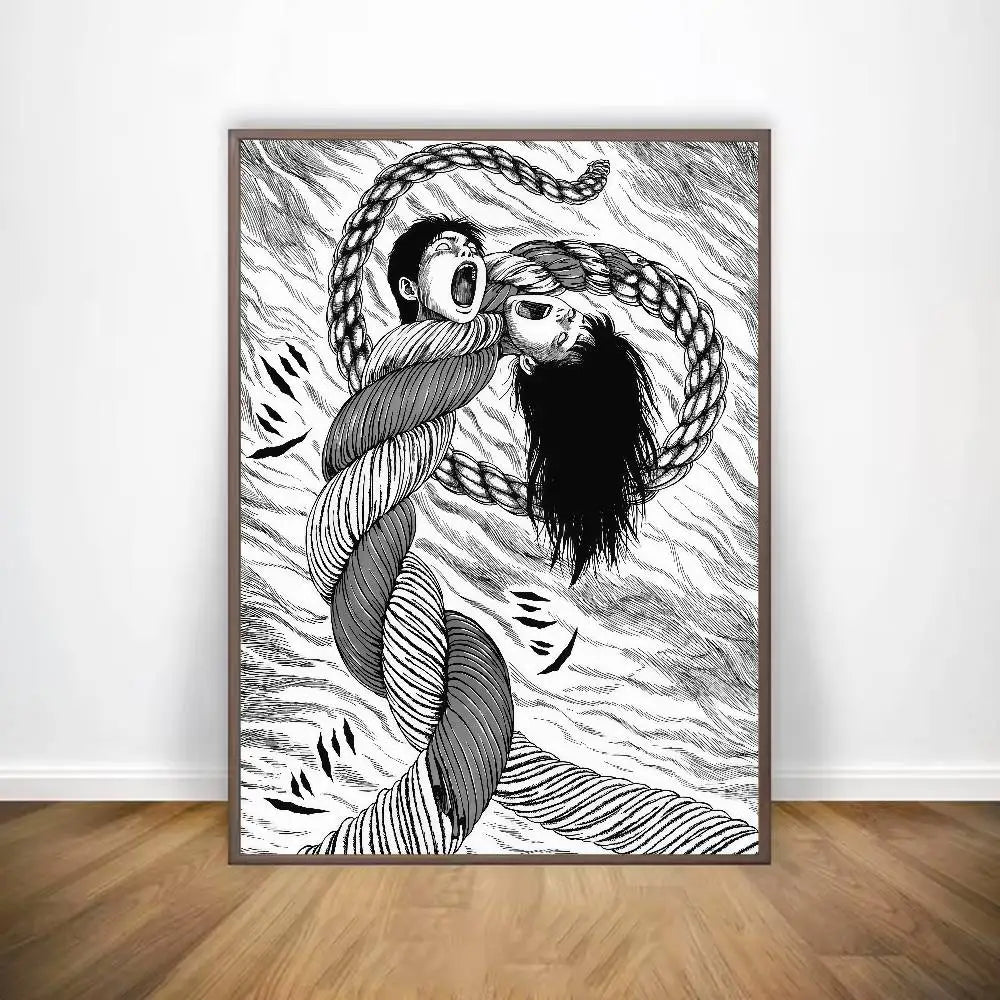 Black And White Ito Junji Tomie Poster HD Art Sticky Wall Waterproof Home Living Room Bar Decoration
