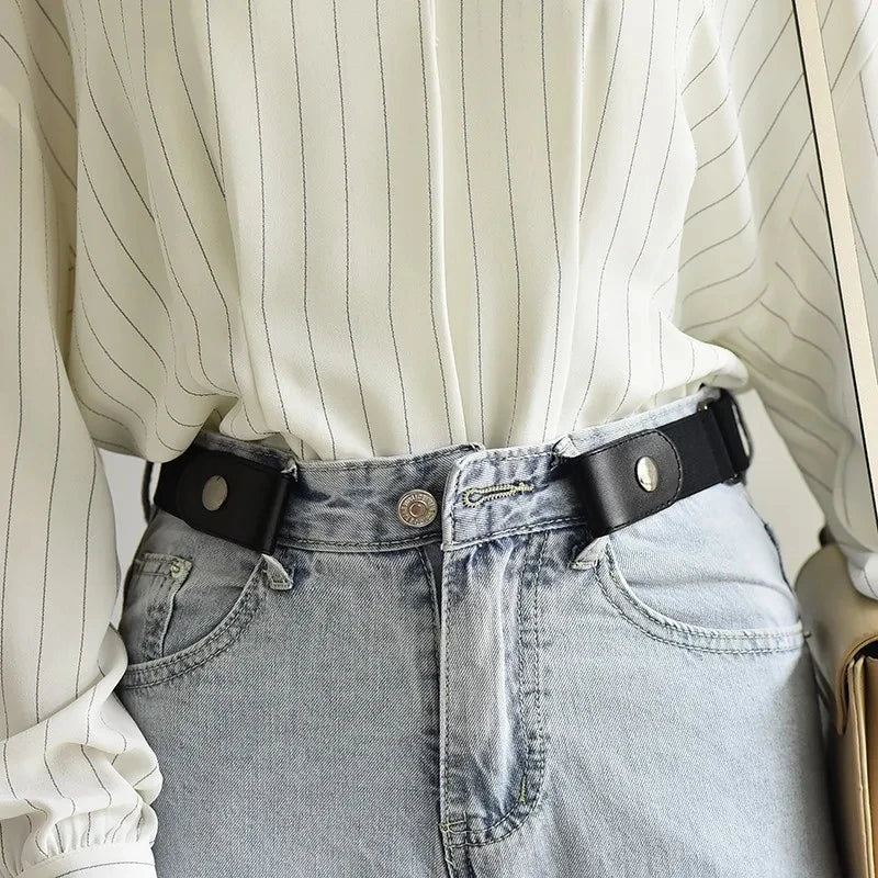 1pc No Buckle Elastic Waist Belt, Stretch Adjustable Belt for Jeans Dresses, Invisible Comfort Belt for Women Men, Belts