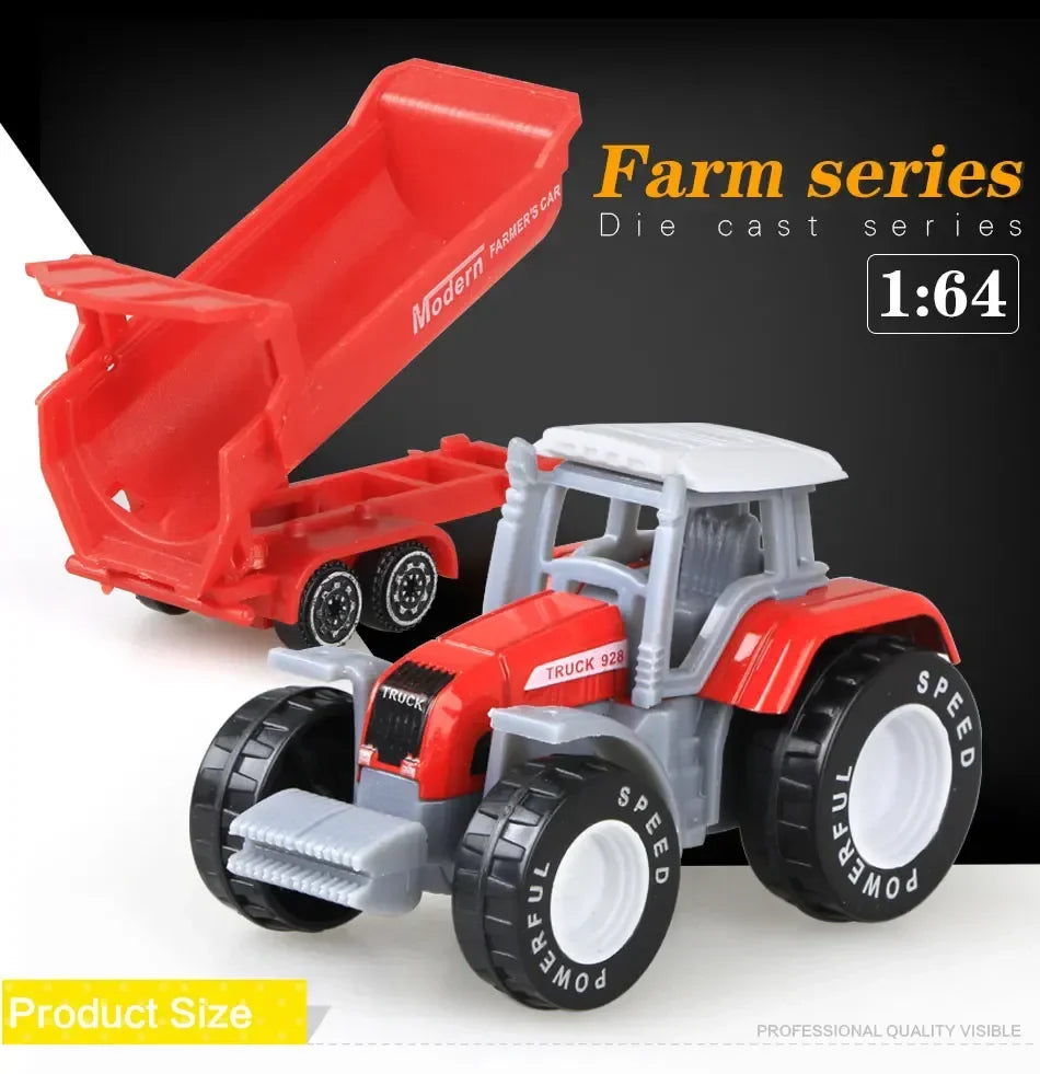 1pcs Diecast Farm Vehicles Tractor Engineering Car Tractor Toys Model Mini Car Model Engineering Car Model for Kids Xmas Gift