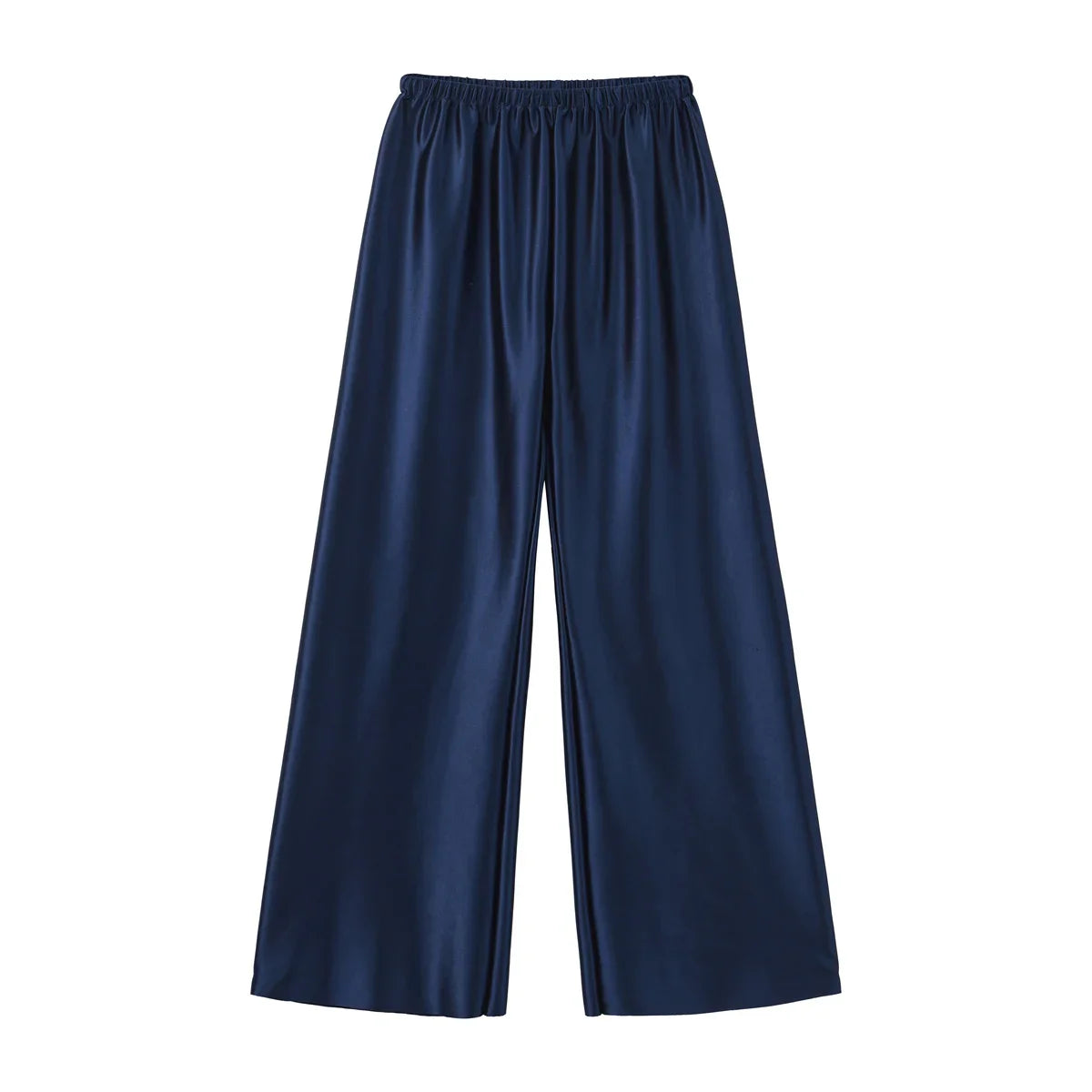 Satin Wide Leg Pants Long Floor Casual Pants Women's Summer