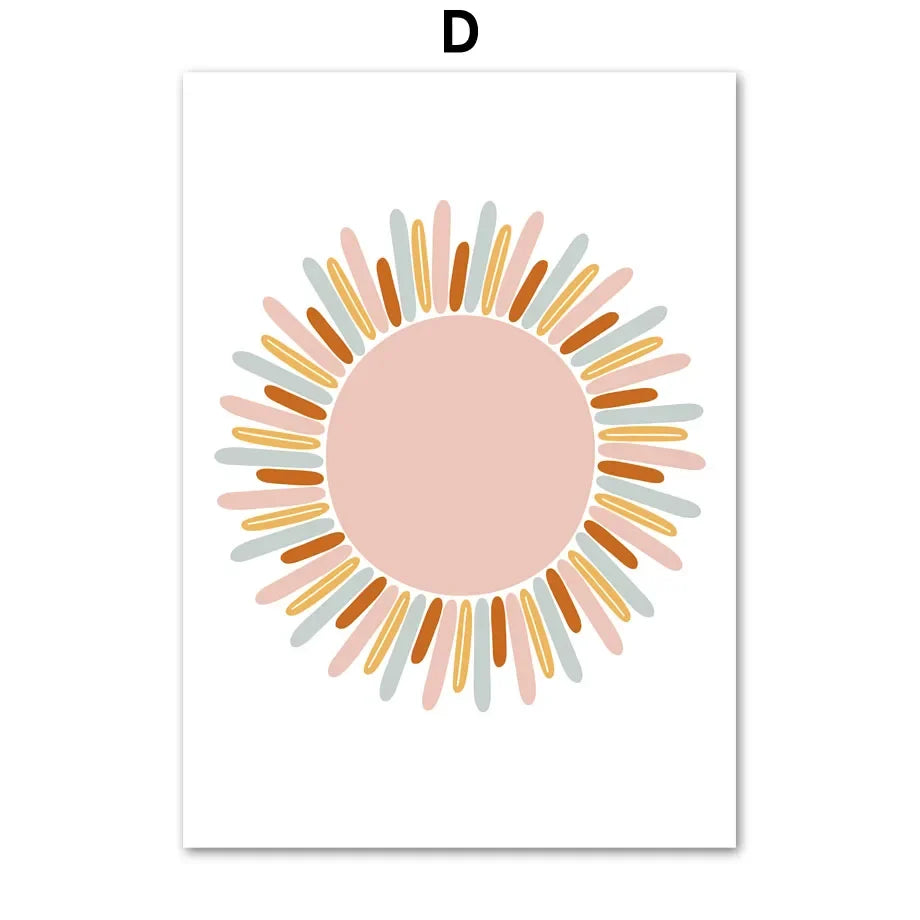 Kawaii Angel Girls Rabbit Sun Rainbow Cloud Cartoon Children Posters Canvas Painting Wall Art Print Picture Baby Kids Room Decor