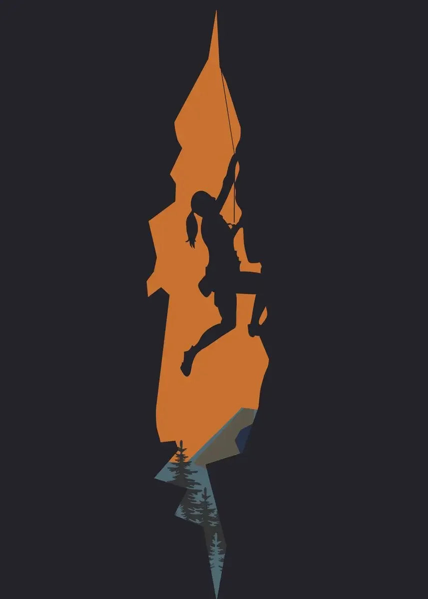 Abstract Rock Climbing Adventure Posters and Prints Canvas Painting Mountain Sun Wall Art Pictures for Living Room Home Decor