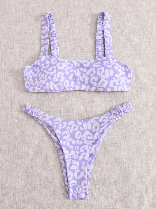 Sexy Micro Bikini 2026 Women Orange Leopard Push Up Padded Thong Swimsuit Female Cut Out Bathing Suit Swimwear Trajes De Baño