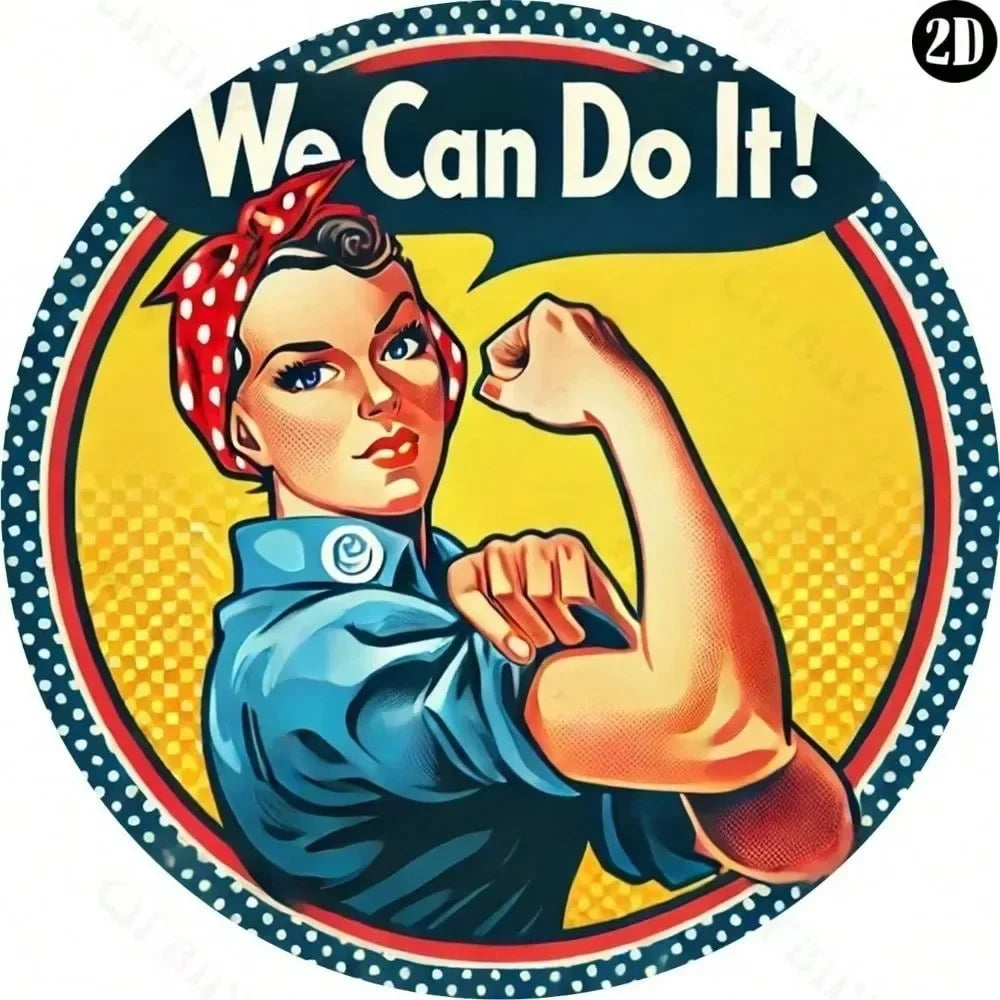 Rosie The Riveter Metal Sign 
