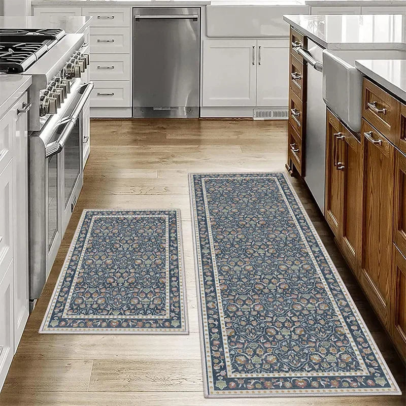 VIKAMA1/2PCS Bohemian Kitchen Floor Mats Anti-slip Washable Bathroom Bathroom Door Mats Hallway Aisle Floor Mats Home Decoration