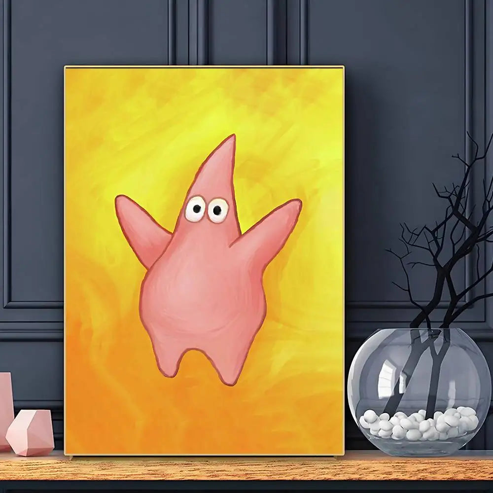 Monster Squid SquarePants Octopus Brother Poster Sticky Wall Art Printing Waterproof Home Living Bed Room Bar Aesthetic Decor