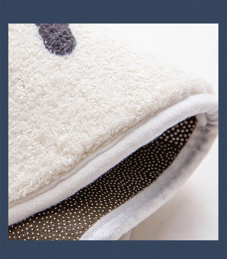 VIKAMA Simple Flowers Imitation Cashmere Toilet Mat Soft Insulation Non-Slip Entrance Carpet Balcony Mat Home Decoration