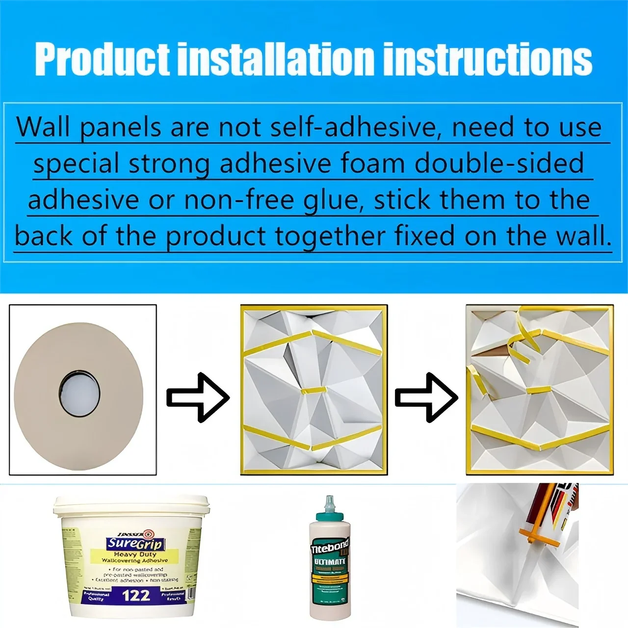 12 Pcs 50x50cm 3D Wallpanel PVC DIY Home Decoration Wallboard For Indoor Wall Living Room TV Decoration Stereo Wall Sticker