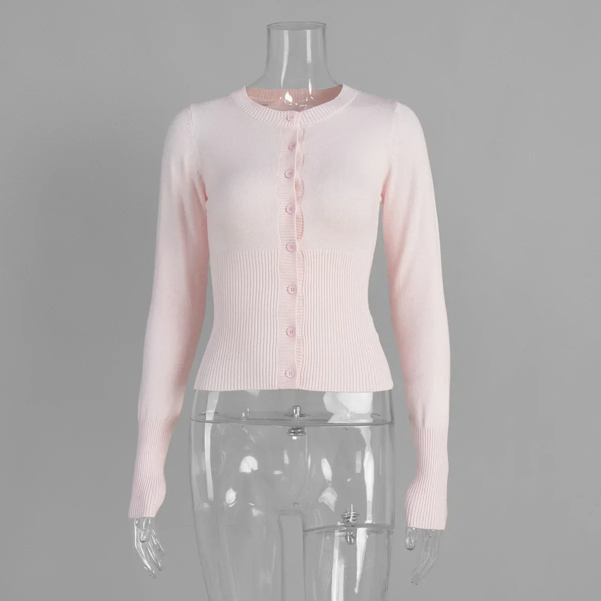 Tuularose Autumn Fashion Knitwear Cardigan Top Female Ribbed Patchwork Slim Casual Cropped Inner Top Women Knit Cardigan Outwear