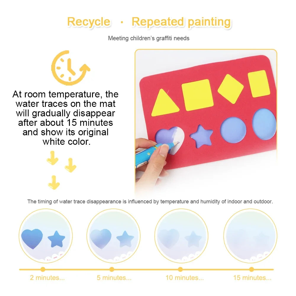 Magic Water Drawing Mat Coloring Doodle Mat with Magic Pens Educational Toys  Painting Board Montessori Toys for Kids Gifts