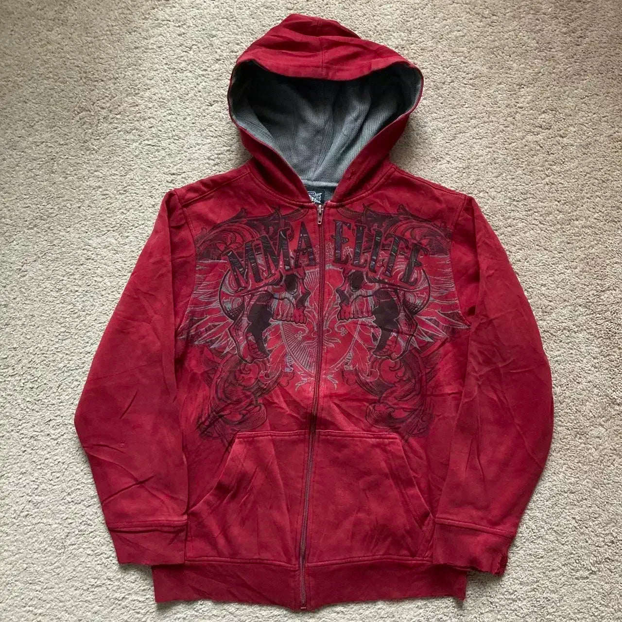 Korean Fashion Simple Gray Double Sided Oversized Zipper Hoodie Women Y2K New Harajuku Gothic Casual Joker Couple Sweatshirt