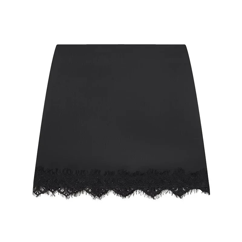 Women Mini Lace Skirt Sexy A-line Pleated High Waist Skirt for Women Spring Summer New Lace Short Skirt