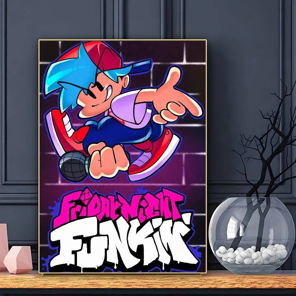 Game F-Friday Night F-Funkin Pico Boyfriend Poster HD Sticky Wall Art Printing Waterproof Home Living Bed Room Bar Aesthetic