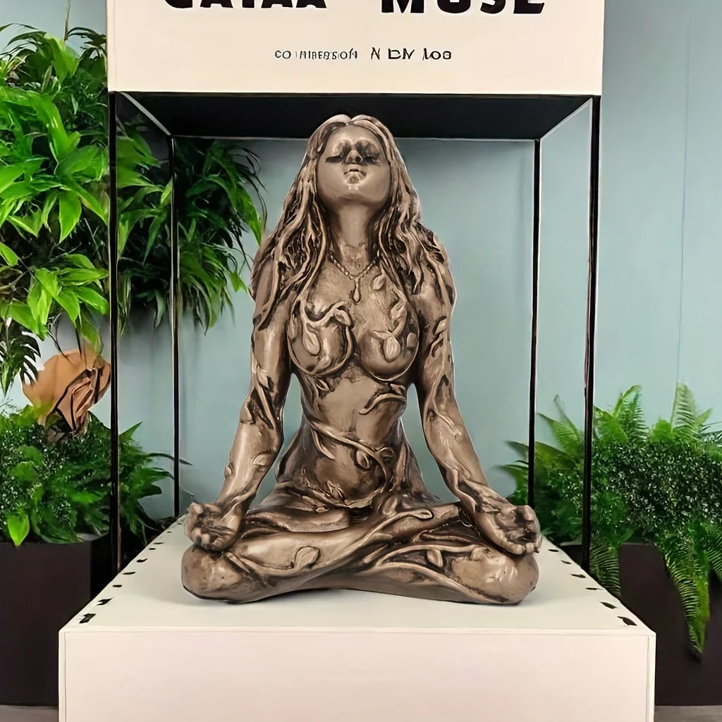 Goddess Statue, Gaia Statue, Mother Earth Nature, Moon Statue, Resin Witch Spirit Statue, Home Room Decoration, Garden Decoratio