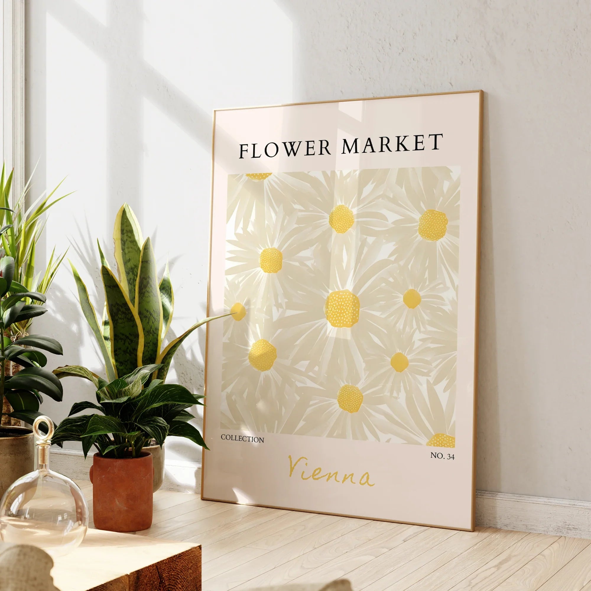 Modern Flower Market Yellow Flowers Wall Art Prints Canvas Painting Poster Picture For Living Room Bedroom Home Decor