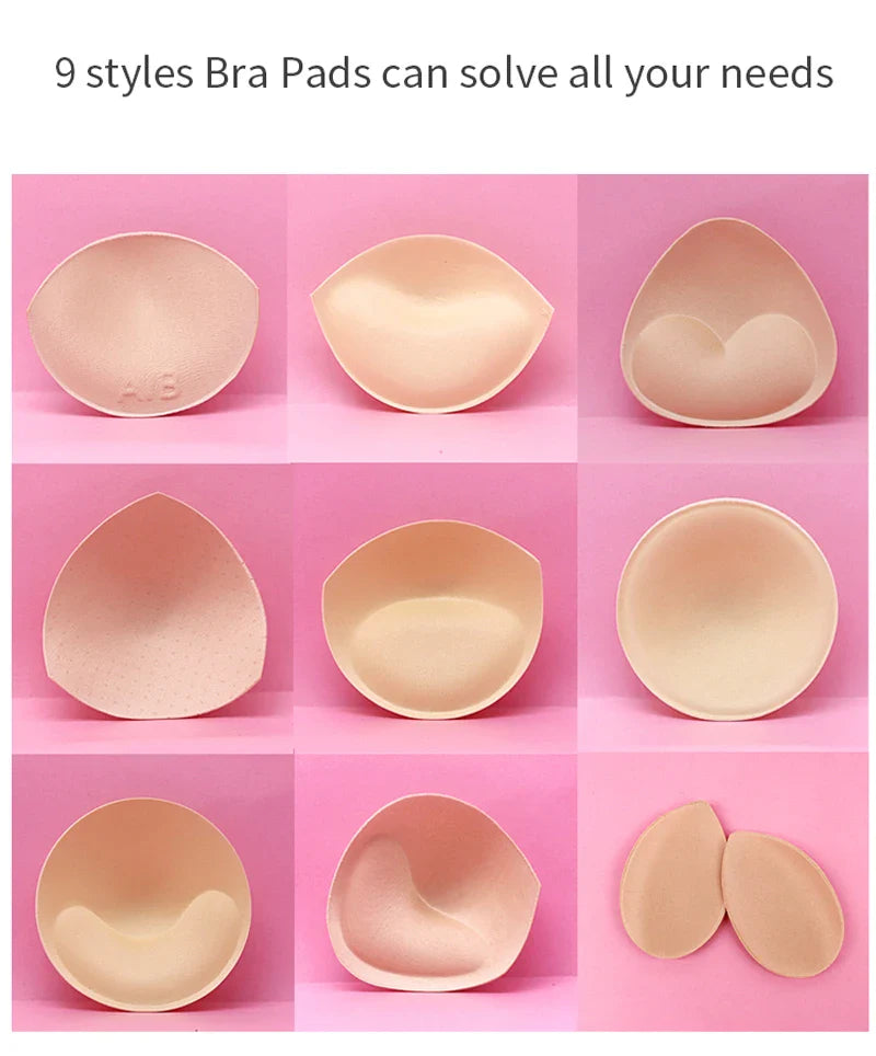 1pair Sponge Inserts In Bra Padded for Swimsuit Breast Push Up Fill Brassiere Breast Patch Pads Women Intimates Accessories