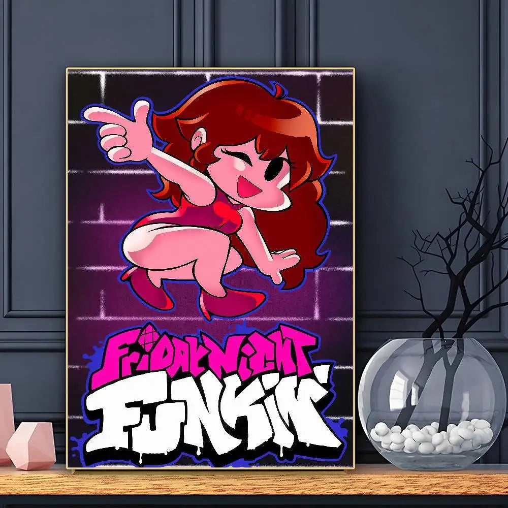 Game F-Friday Night F-Funkin Pico Boyfriend Poster HD Sticky Wall Art Printing Waterproof Home Living Bed Room Bar Aesthetic