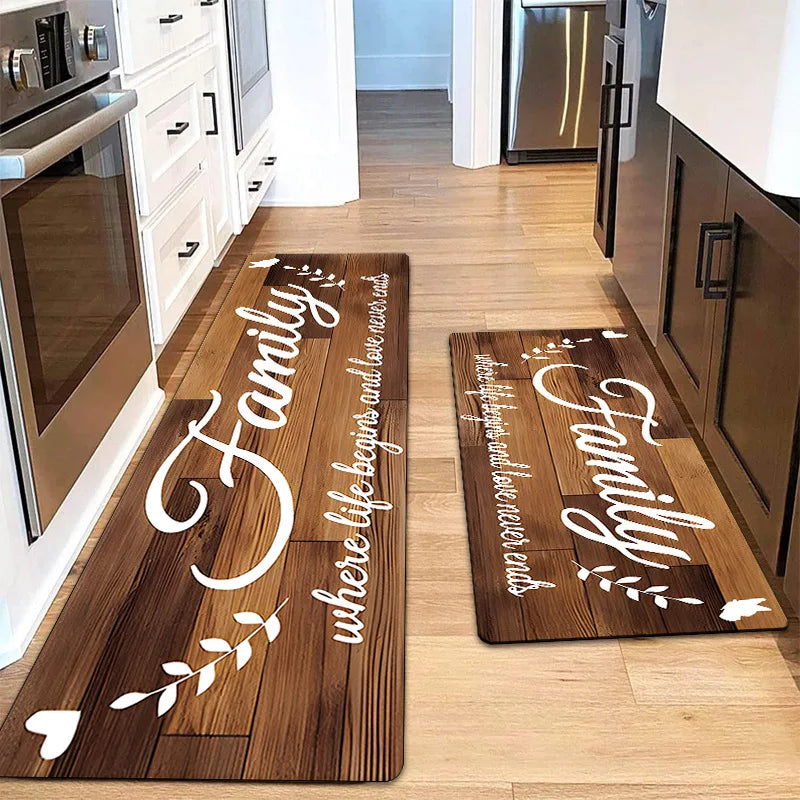 VIKAMA 1/2PCS Modern Simple Kitchen Mat Set Long Strip Absorbent Oil Absorbent Foot Mat Household Bathroom Door Mat