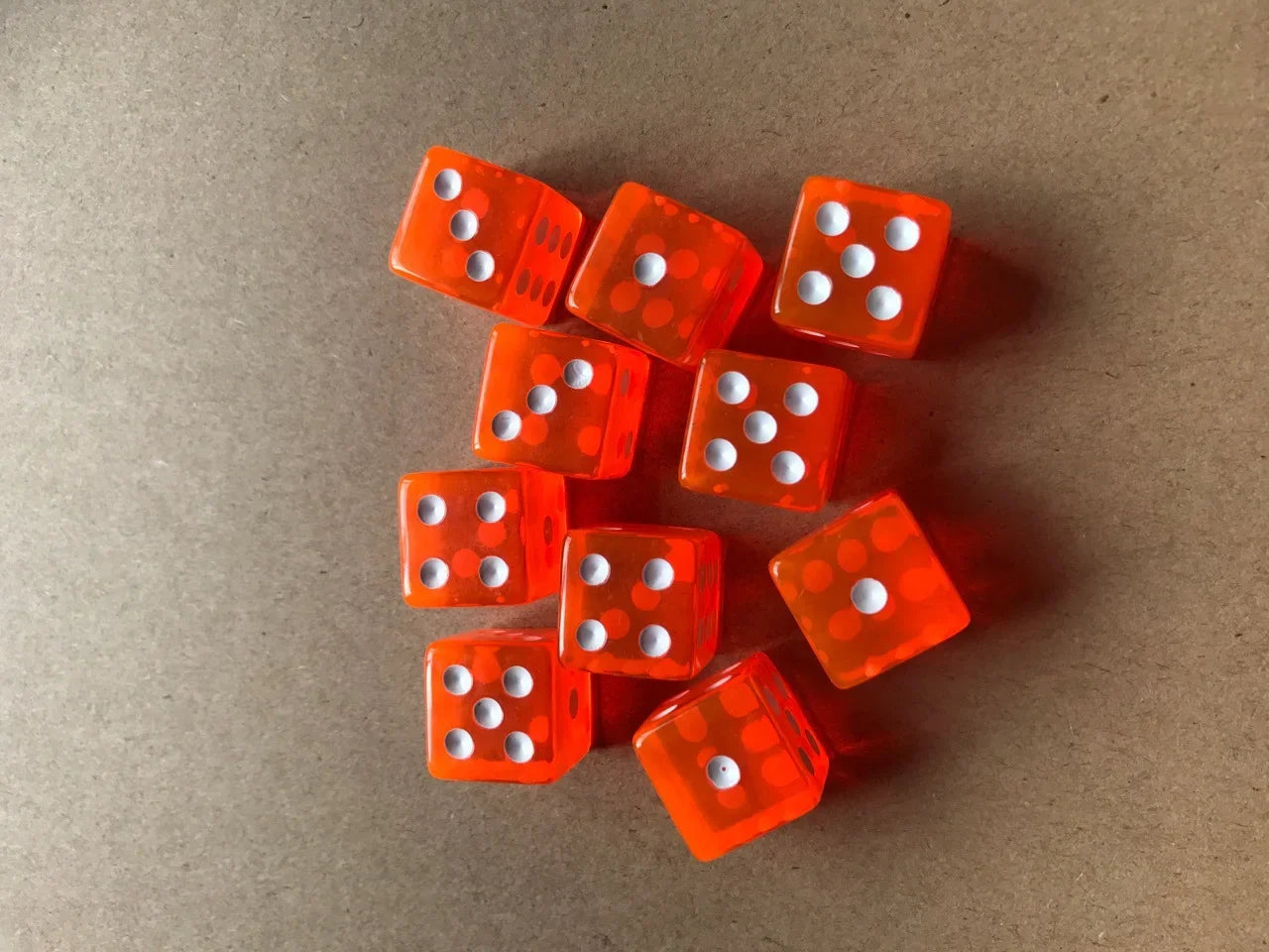 10pcs/set Transparent Dice Right Angle Dice Board Game Accessories 16mm