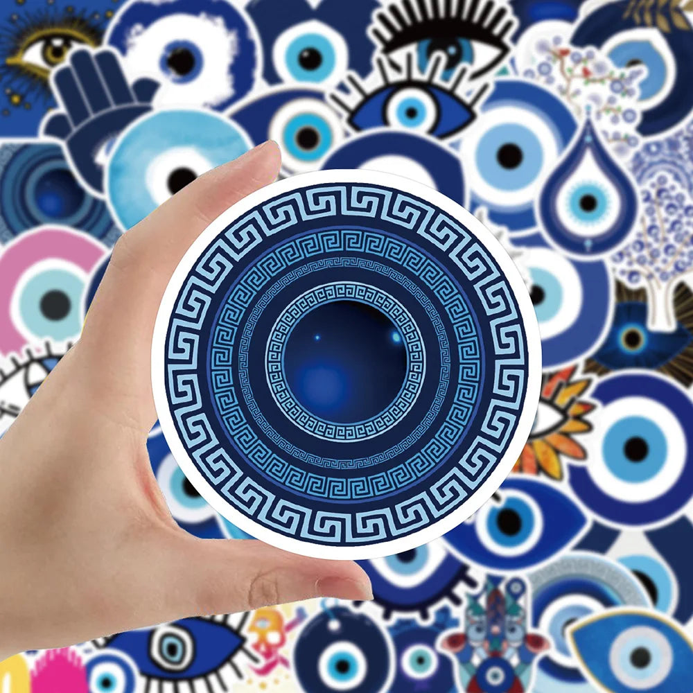 10/30/50pcs Gothic Turkish Evil Eye Graffiti Stickers Aesthetic Decals Skateboard Motorcycle Phone Car Cool Waterproof Sticker