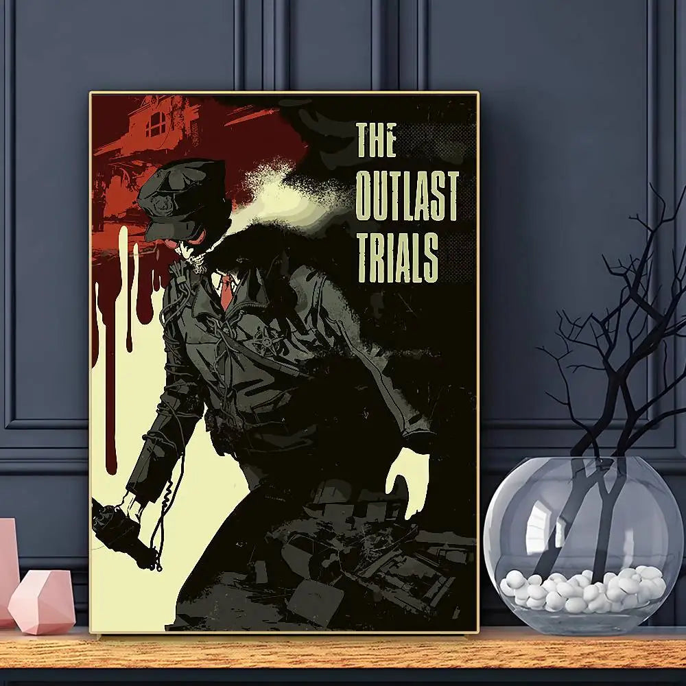 GAME The Outlast T-Trials Poster HD Art Sticky Wall Waterproof Home Living Room Bar Decoration