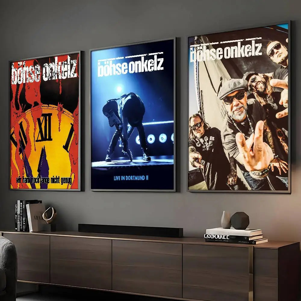 B-Bohse O-Onkelz Rock Poster HD Sticky Wall Art Printing Waterproof Home Living Bed Room Bar Aesthetic Decor