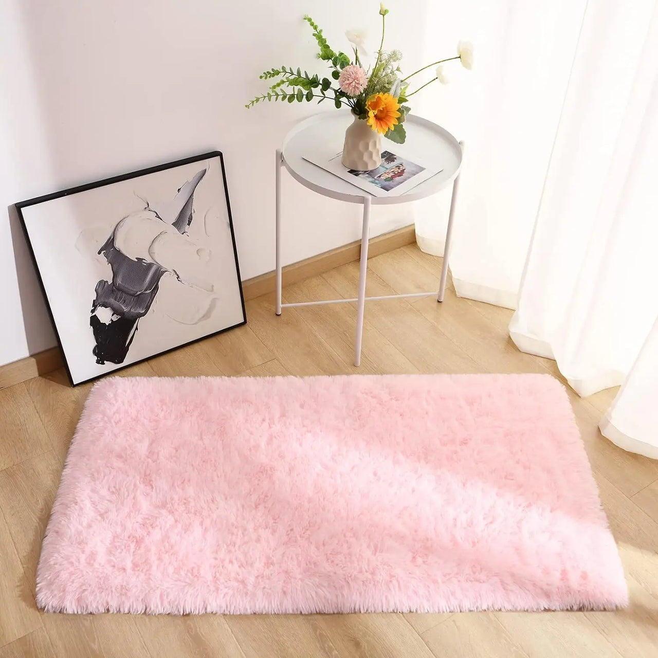 VIKAMA Tie-dye Plush Carpet 40x60cm Home Soft Area Rug Girls Bedroom Bed Blanket Children's Room Decoration Non-Slip Floor Mat