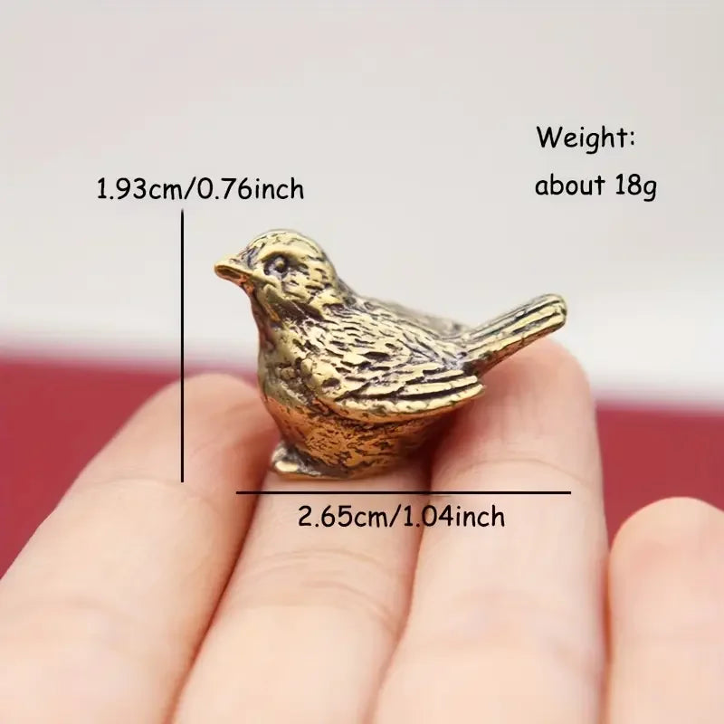 Pure Brass Rooster Figurine - Intricate Golden Animal Brass Home Decor Office Gift Detailed Feathers Comb Table Ornament Tea Pet