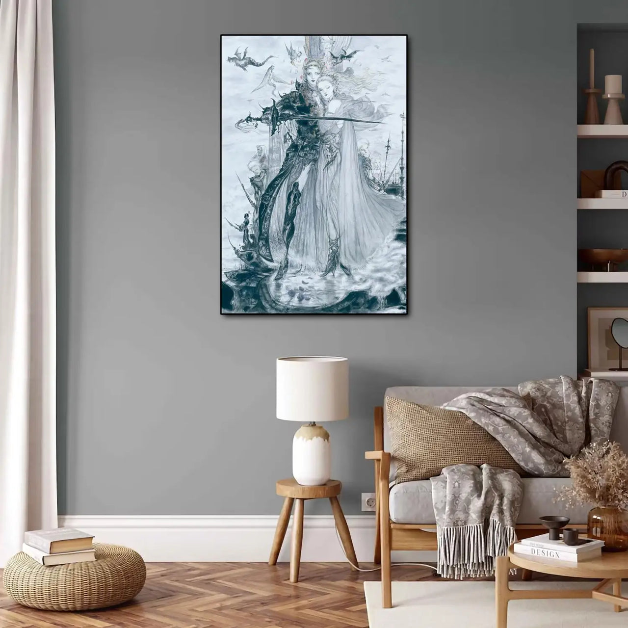 Yoshitaka Amano Final Fantasy Anime Video Game Canvas Art Poster and Wall Art Picture Print Modern Family bedroom Decor Posters