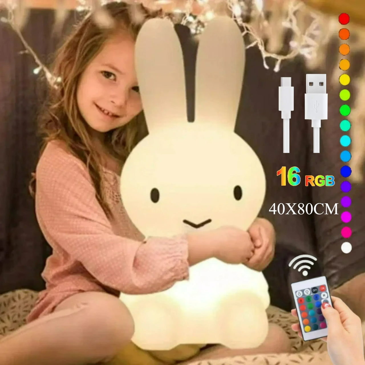 Cute Lighting Mood Light with Remote Control Dimming Cute Cartoon Children's Gift Bedroom Bedside Lamp Living Room Floor Lamp