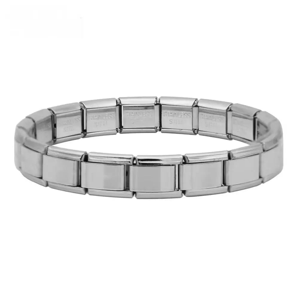 9 mm Wide Stainless Steel Bracelets Simple Trendy Style Daily Wear Silver-Color Charm Bracelet For Women On Party Unisex Style
