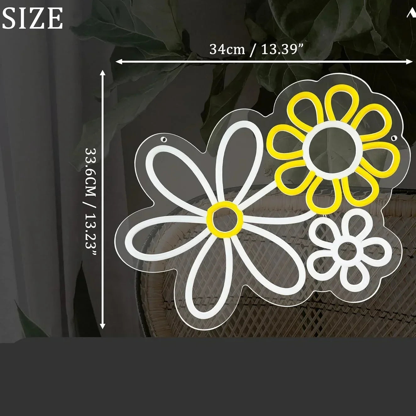 Flower Neon Sign LED Neon Light for Wall Decor for Bedroom Club Party Valentine's Day Birthday Gifts for Girl USB Powered
