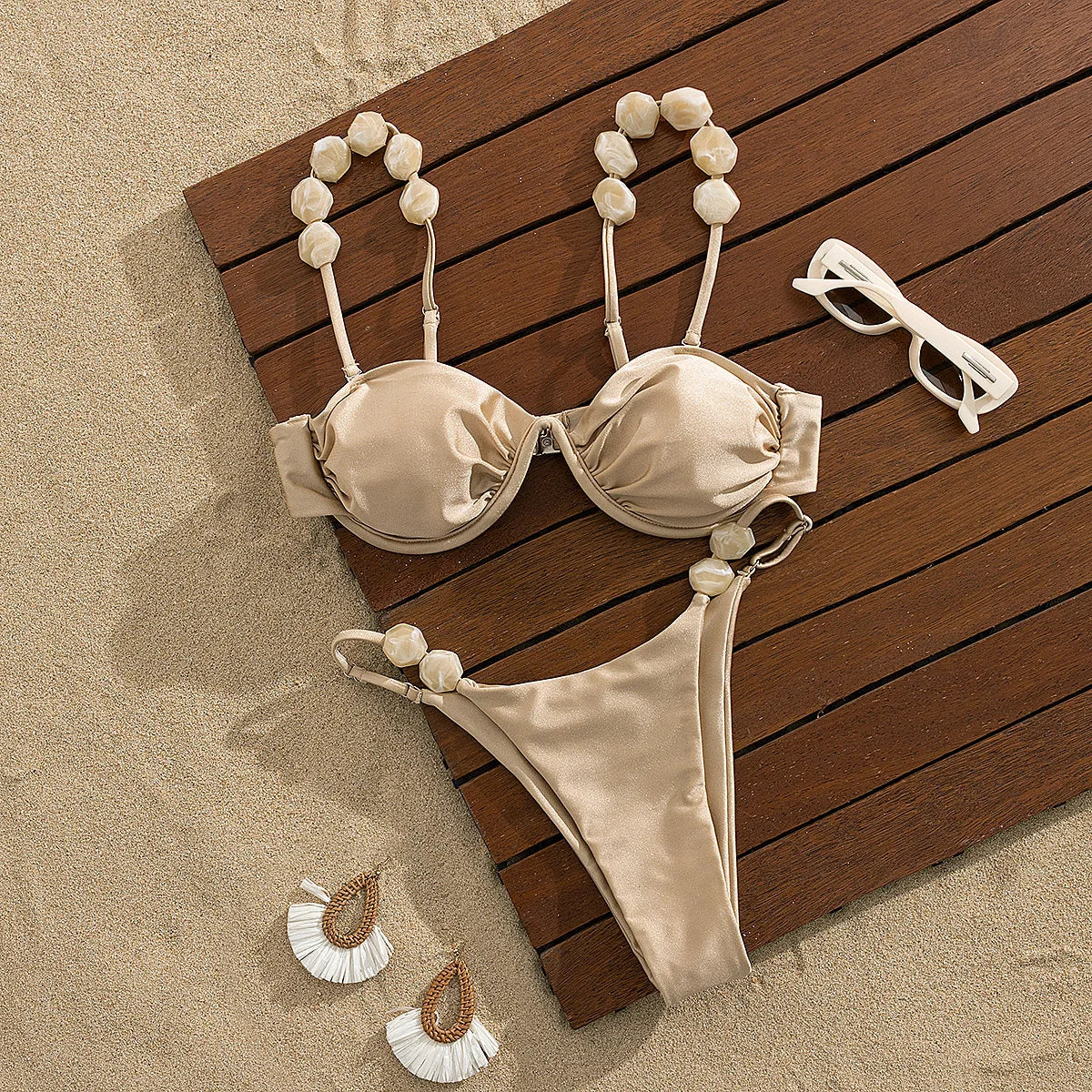 2026 Sexy Bikini Set High Waist Golden Printed Women Swimwear Push Up Bikinis Swimsuit Female Biquini Bathing Suit