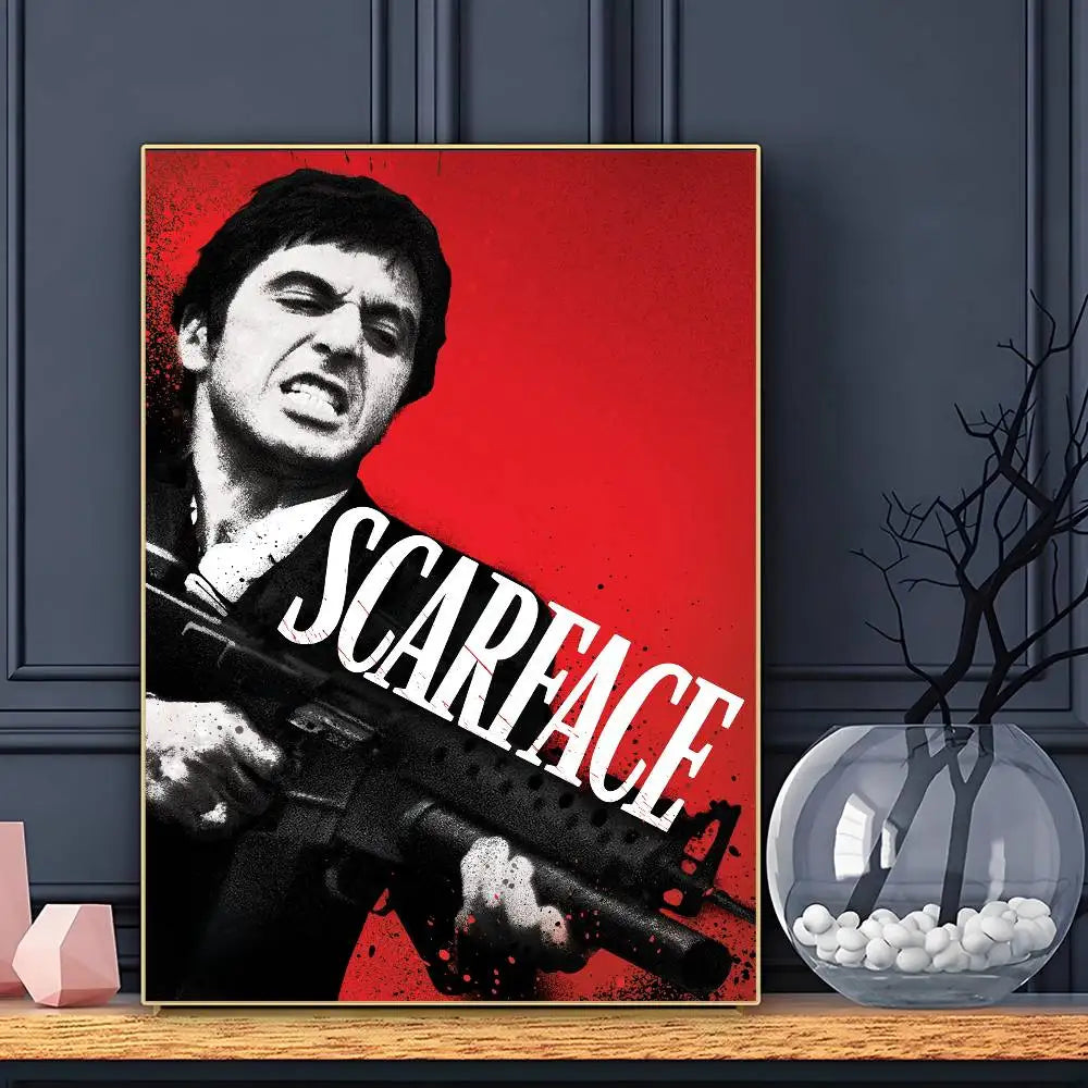 Movie S-ScarfaceS Poster HD Art Sticky Wall Waterproof Home Living Room Bar Decoration