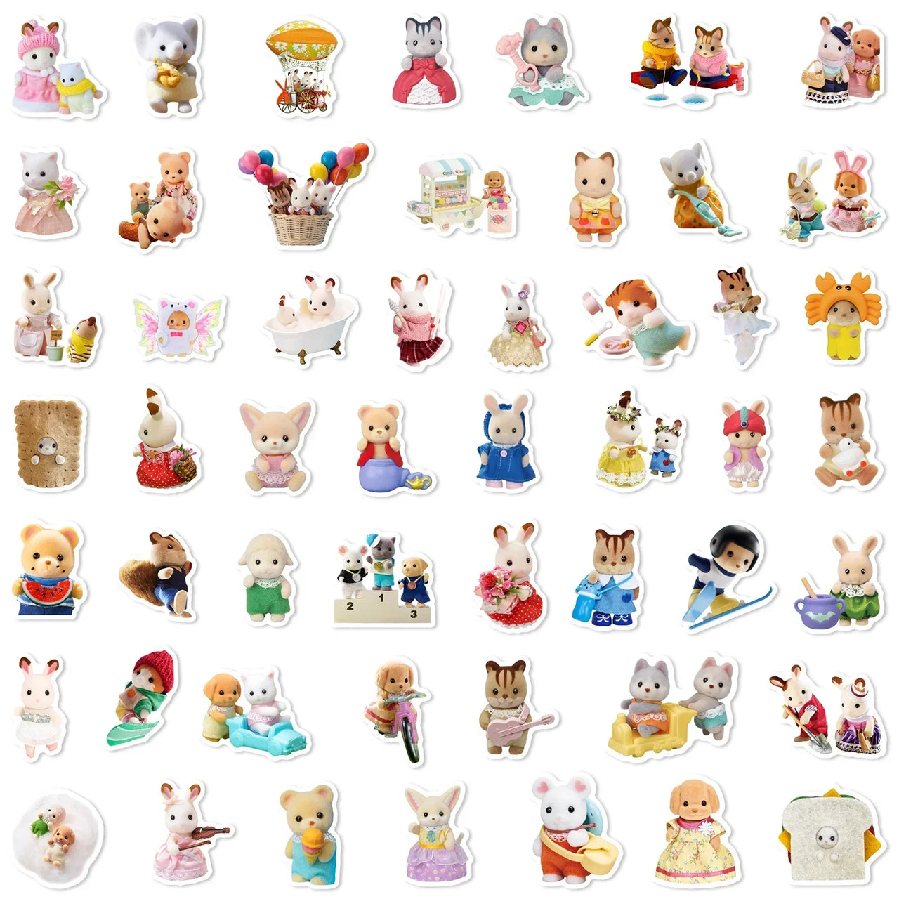 100PCS Calico Critters Stickers Laptop Scrapbook Decoration Graffiti Decals Skateboard Laptop Waterproof Sticker Toys Decor