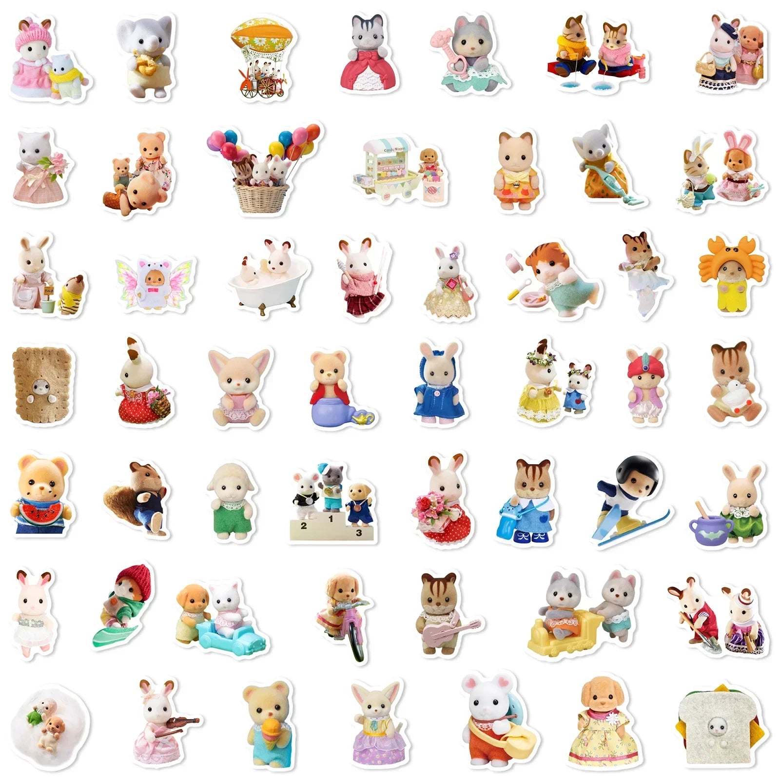 100PCS Calico Critters Stickers Laptop Scrapbook Decoration Graffiti Decals Skateboard Laptop Waterproof Sticker Toys Decor