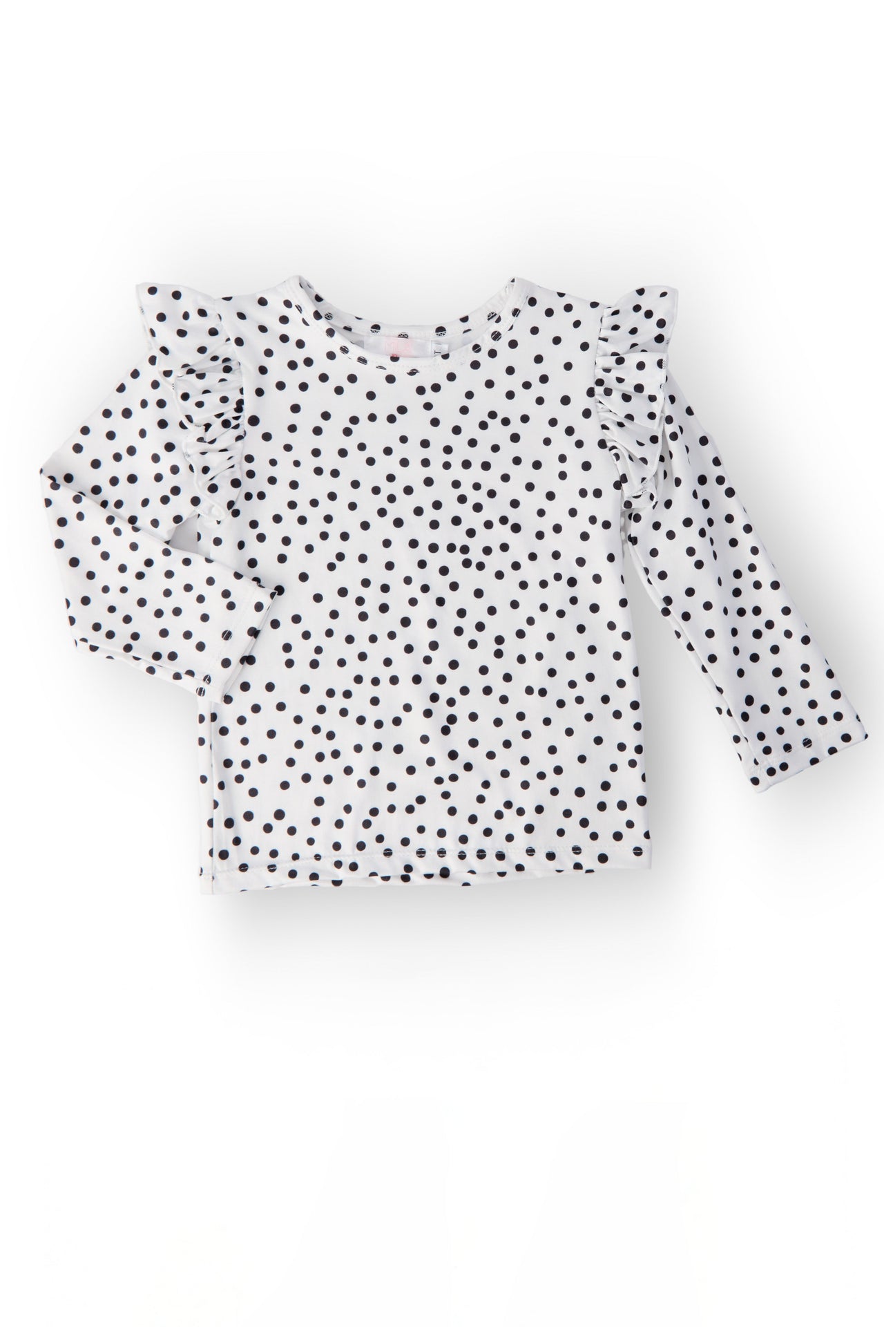 Scattered Dot L/S Ruffle Tee
