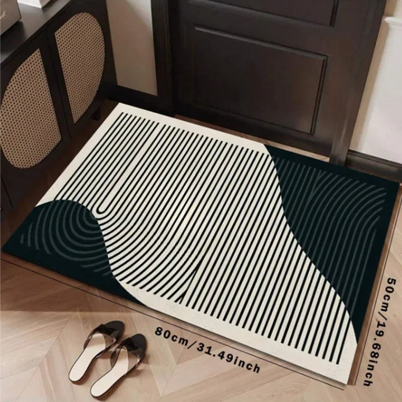 VIKAMA Minimalist Line Rug, Entrance Hallway Doormat, Kitchen And Bathroom Door Mat Stain-Resistant And Easy-Clean Home Decor