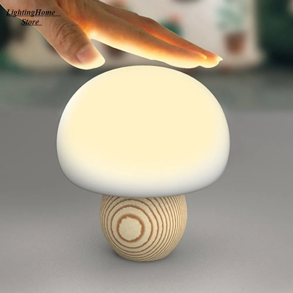 Mushroom Lamp Light Touch Sensor Mini LED Magnetic USB Night Lights Atmosphere Lamp Bedroom Soft Baby Child Sleeping Lamp