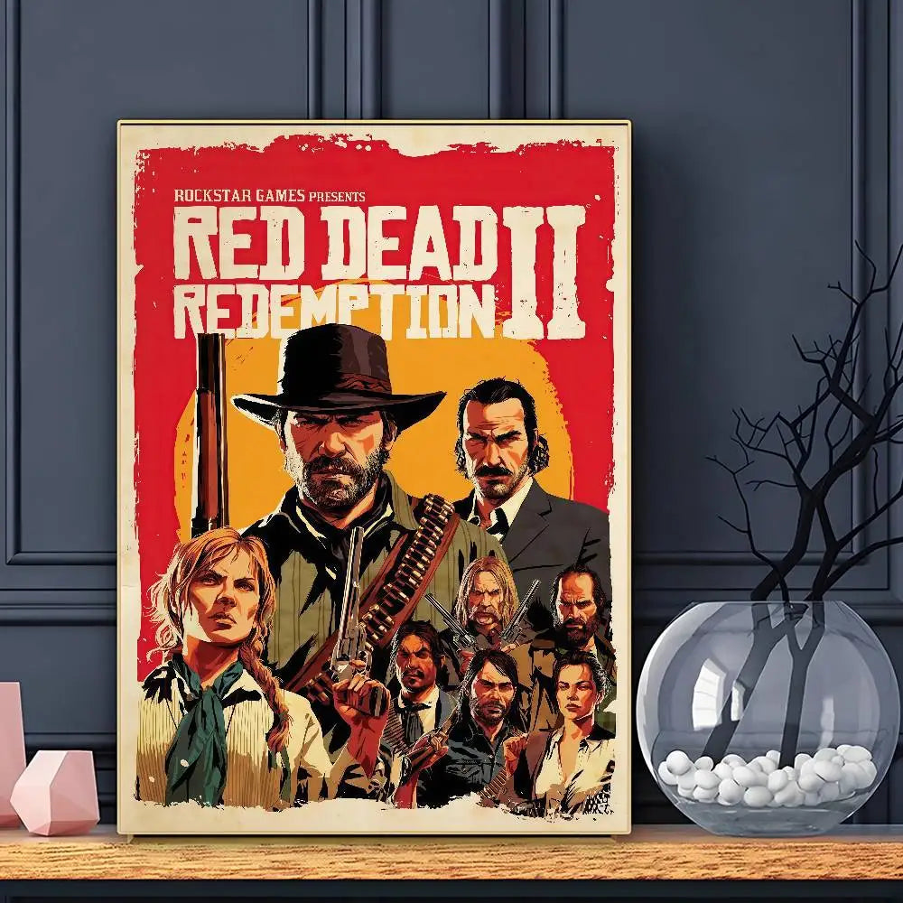 Game R-Red D-DeadS Redemption 2 Poster HD Art Sticky Wall Waterproof Home Living Room Bar Decoration