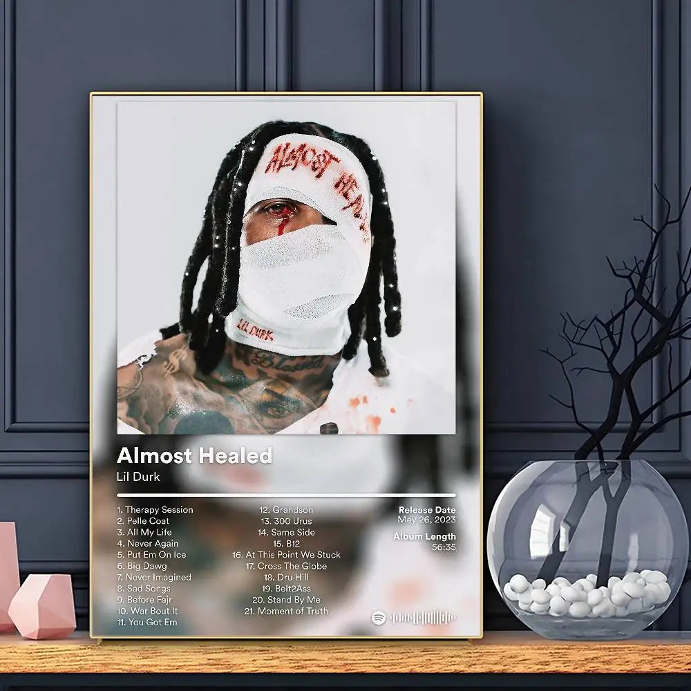 Rapper Lil Durk Deep Thoughts Poster HD Art Sticky Wall Waterproof Home Living Room Bar Decoration