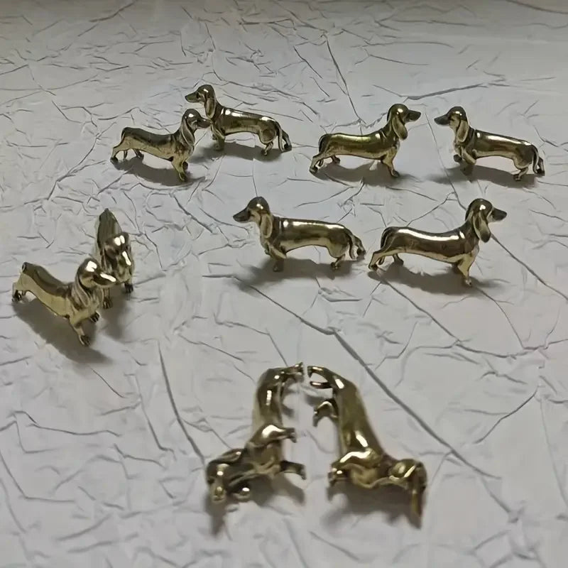Statue Ornaments, 1pc Brass Dachshund Home Study Decoration Ornaments.