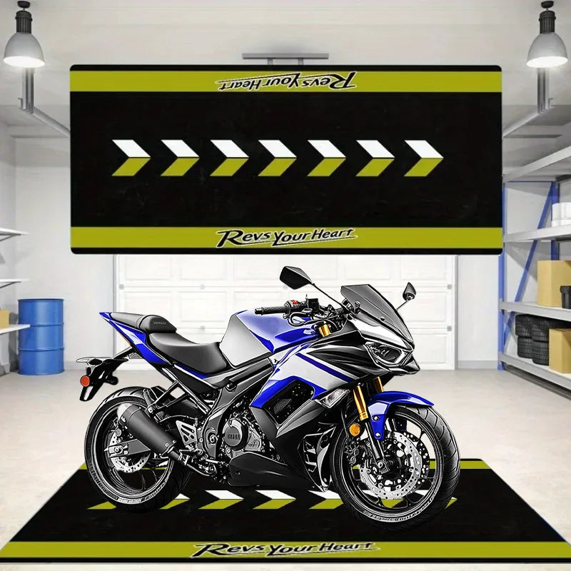 VIKAMA Racing Carpet, Dirt-Resistant And Anti-Slip, Bedroom Bedside Blanket, Motorcycle Parking Floor Mat, Home Decoration