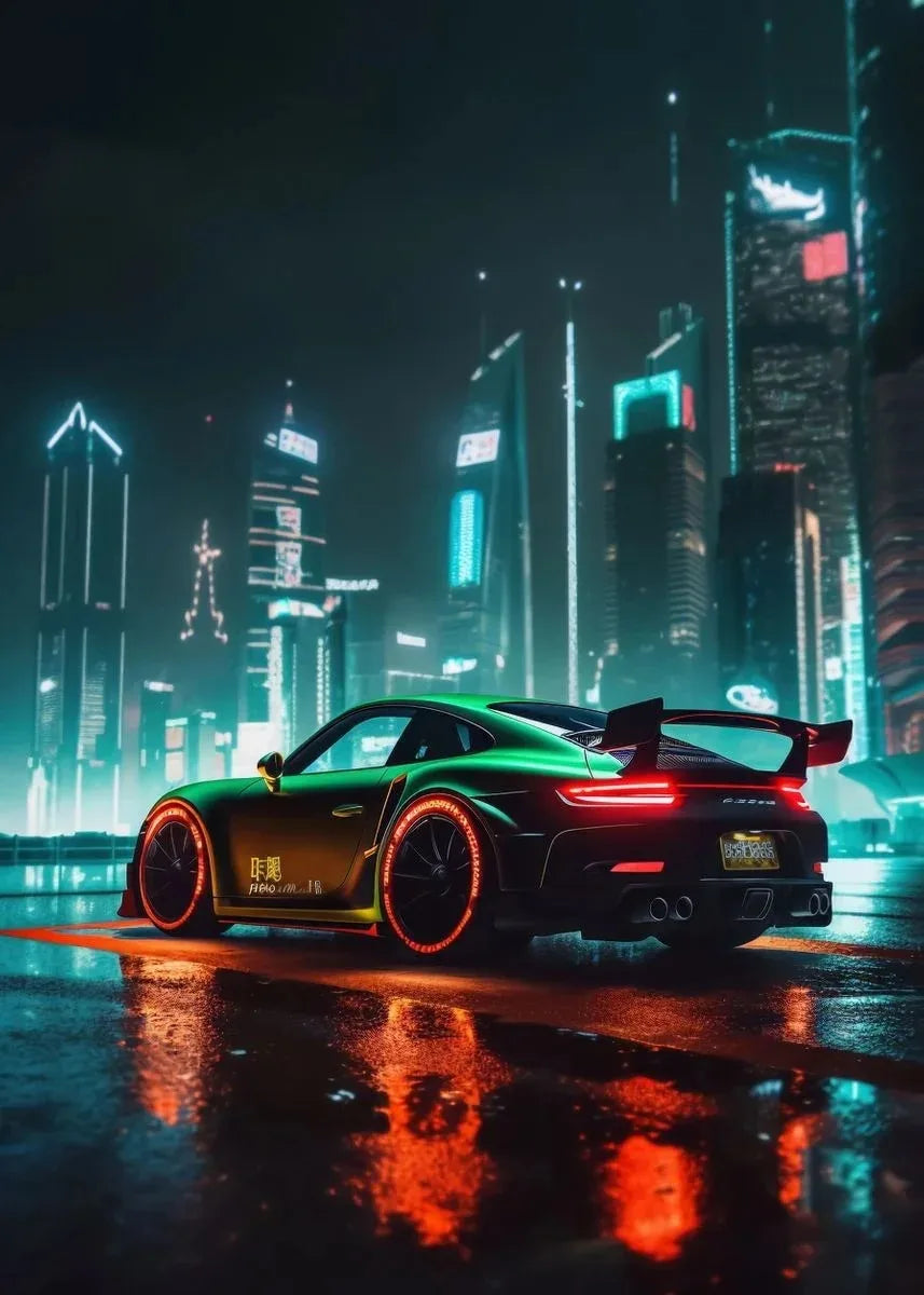 Trending Cars Retro Porsche 911 GT3 RS City Poster and Prints Canvas Painting Wall Art Pictures for Home Living Room Cuadros