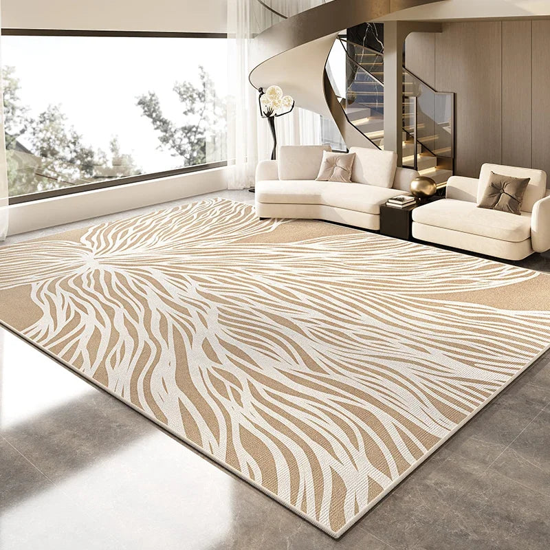 VIKAMA Minimalist Cream-Style Carpet For Large-Scale Living Room Floor Mat, Sofa, Coffee Table And Blanket For Home Decoration