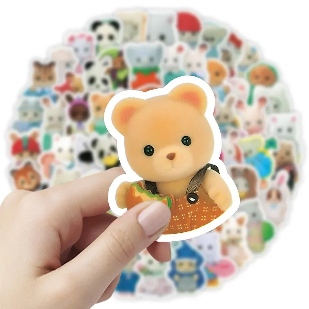 100/200pcs Calico Critters Stickers Laptop Scrapbook Decoration Graffiti Decals Skateboard Laptop Waterproof Sticker Toys Decor