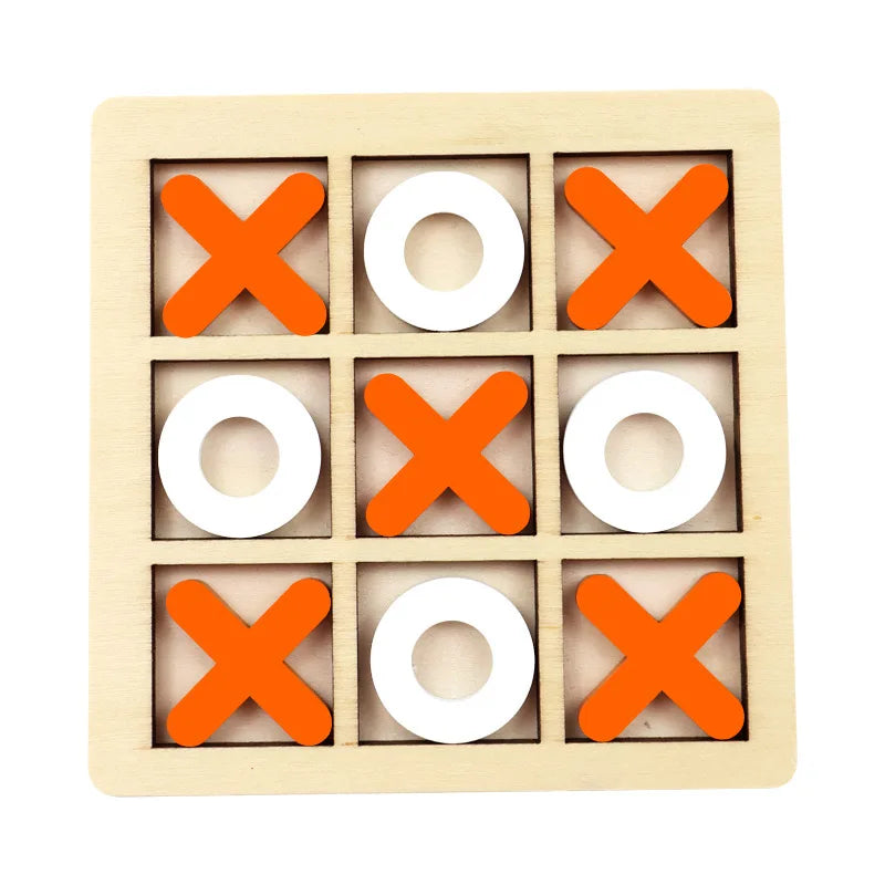 Wooden Tic Tac Toe Puzzle Game for Two Players Interactive Logic & Strategy Board Game Family Party Birthday Boys & Girls Gift