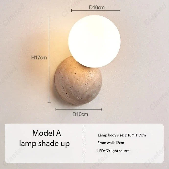 Creative Retro LED Cream Wind Tunnel Stone Lamp Living Room Background Wall Corridor Bedroom Bedside Lighting