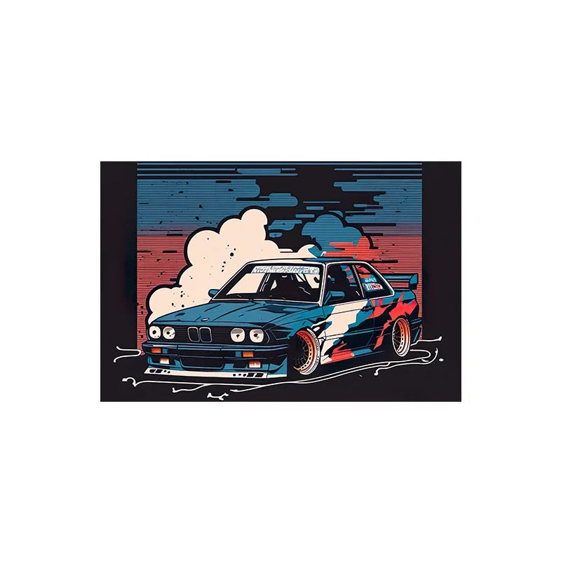 Luxury Racing Car Graffiti E30 Sports Car, Wall Art, HD Canvas Printing Poster, Home, Living Room, Room Decor Supplies